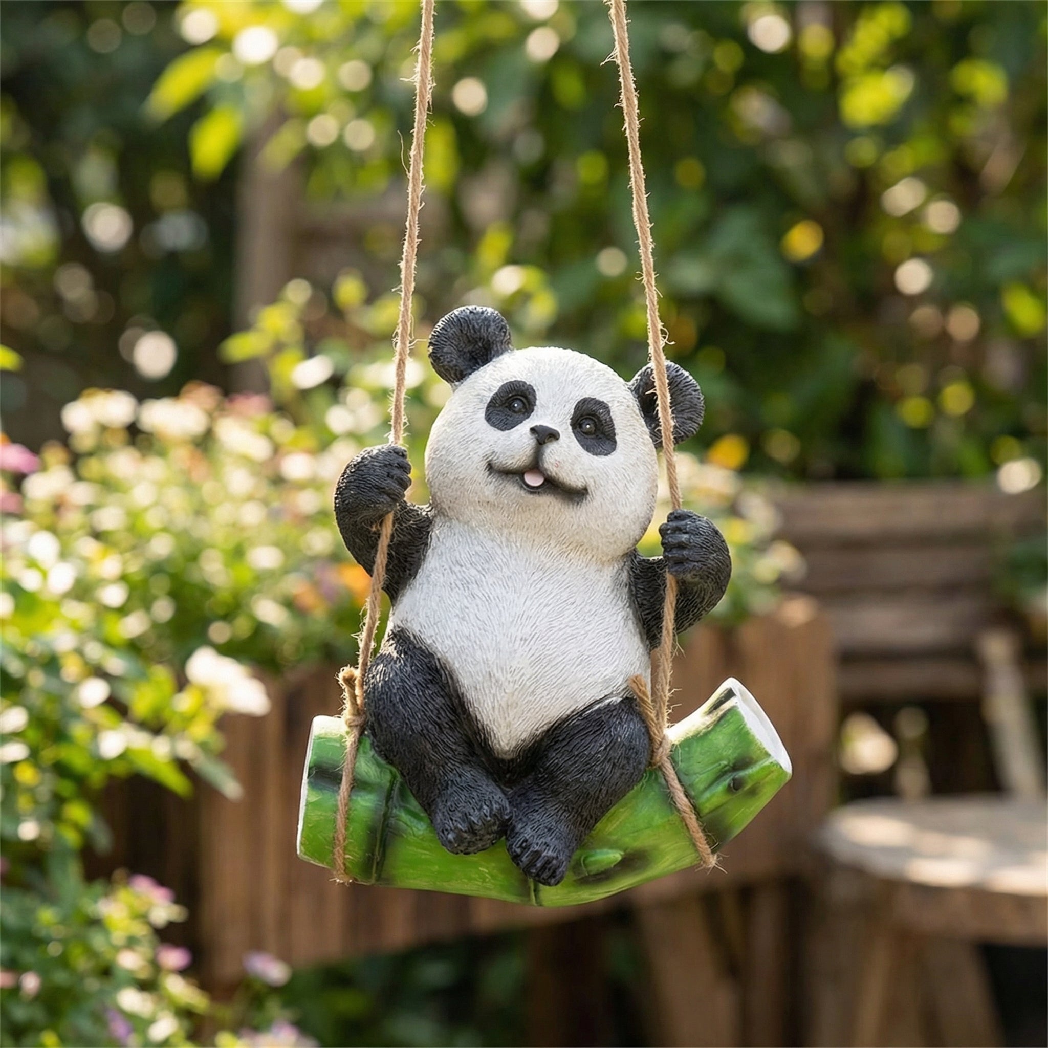 Swinging Panda Garden Statue-Garden & Outdoor-GloBrite-DREIBACH