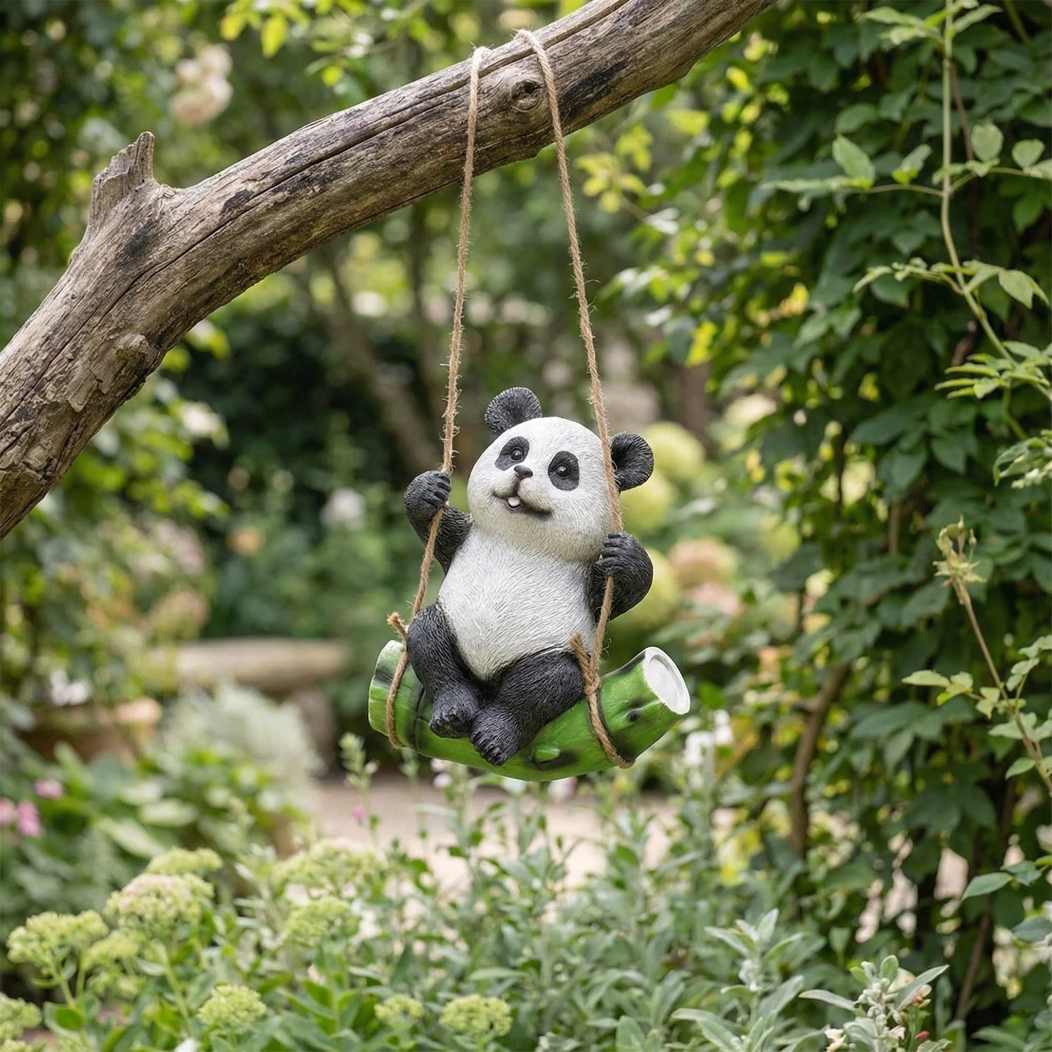 Swinging Panda Garden Statue-Garden & Outdoor-GloBrite-DREIBACH