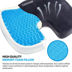TANNESS Comfort Therapy Orthopedic Gel Seating Cushion — Ergonomic Memory Foam Coccyx Cushion for Lower Back, Tailbone and Sciatica Relief — Portable Seat Pad for Office, Home, Car, Wheelchair-TANNESS-DREIBACH