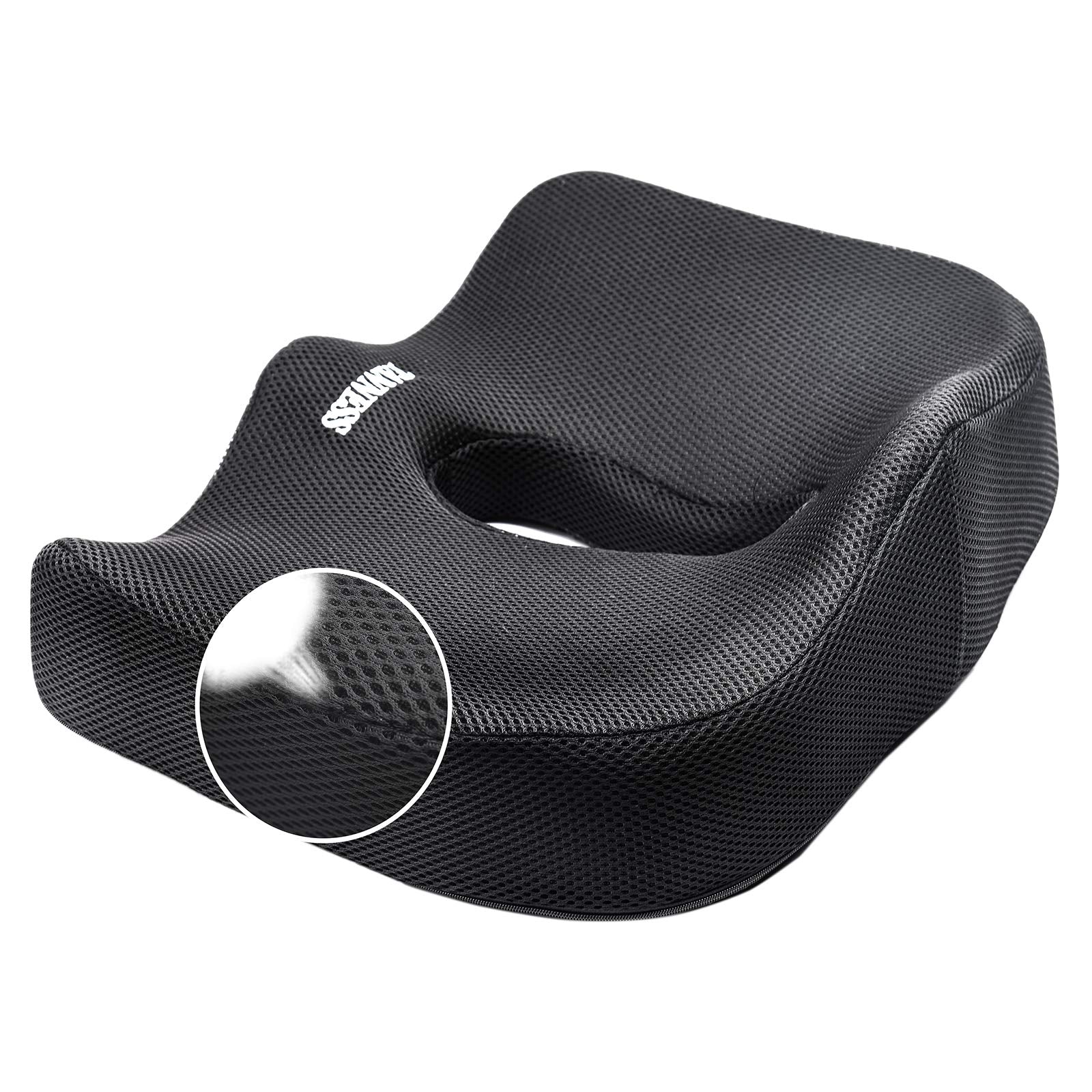 TANNESS Cushion - Orthopedic Memory Foam Support Cushion for Sciatica, Tailbone and Hip Pain - Pressure Relief on the Back and Coccyx in your Car Seat, Office Chair or Wheelchair-TANNESS-DREIBACH