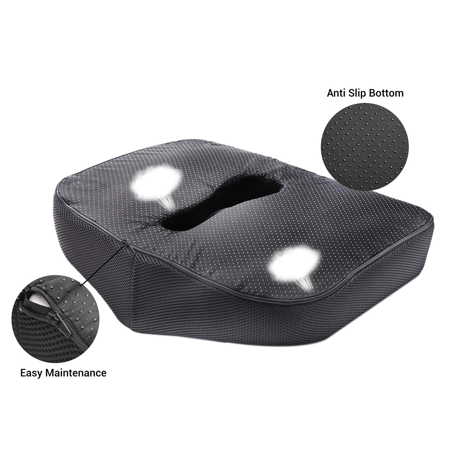 TANNESS Cushion - Orthopedic Memory Foam Support Cushion for Sciatica, Tailbone and Hip Pain - Pressure Relief on the Back and Coccyx in your Car Seat, Office Chair or Wheelchair-TANNESS-DREIBACH