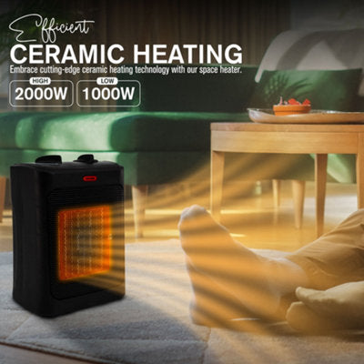 Ceramic Fan Heater – Black, 2000W — image 2