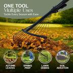 Telescopic Garden Leaf Rake-Garden & Outdoor-Pelle & Sol-DREIBACH