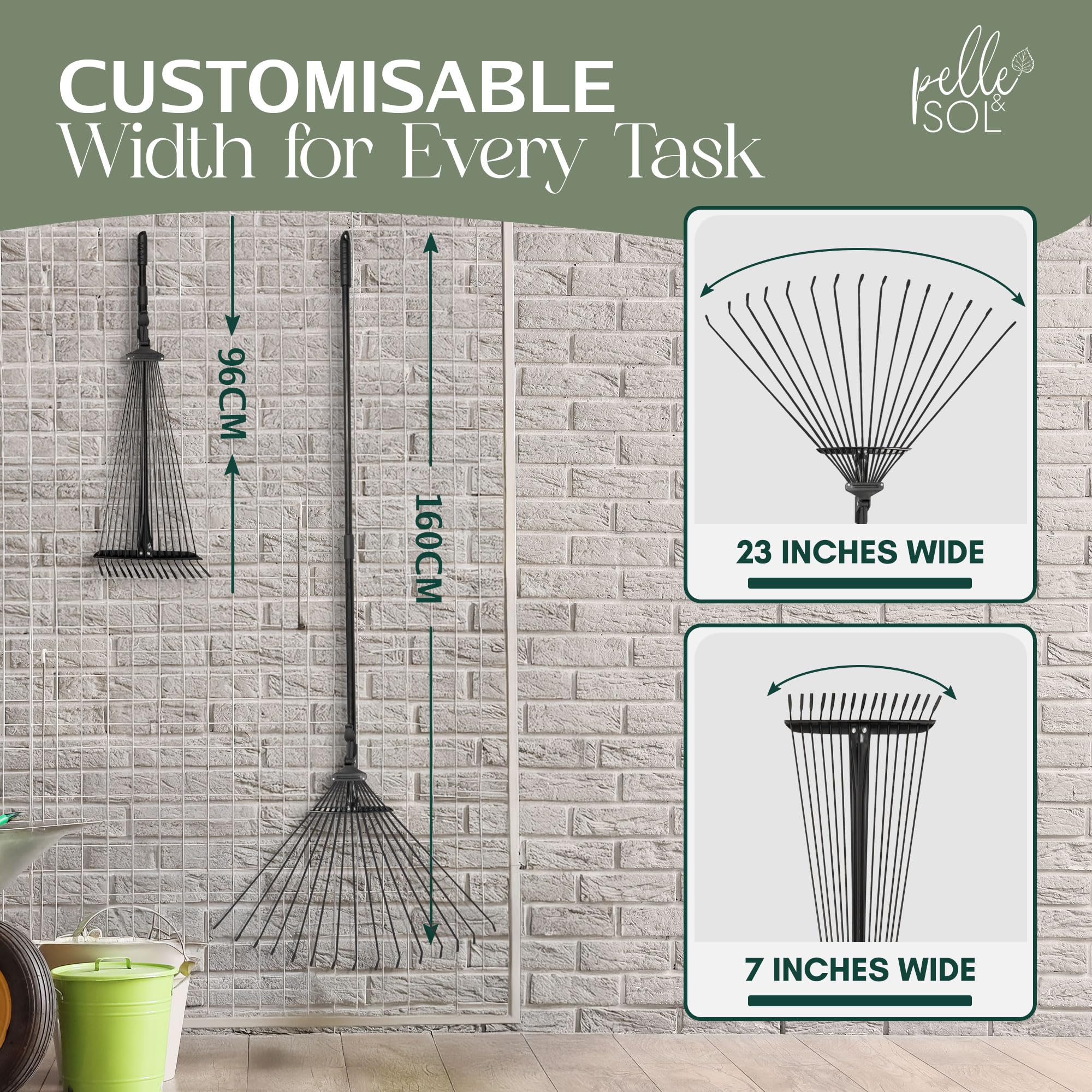 Telescopic Garden Leaf Rake-Garden & Outdoor-Pelle & Sol-DREIBACH