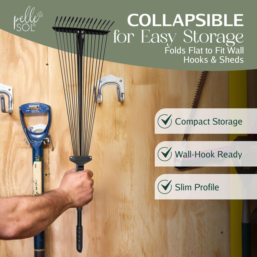 Telescopic Garden Leaf Rake-Garden & Outdoor-Pelle & Sol-DREIBACH