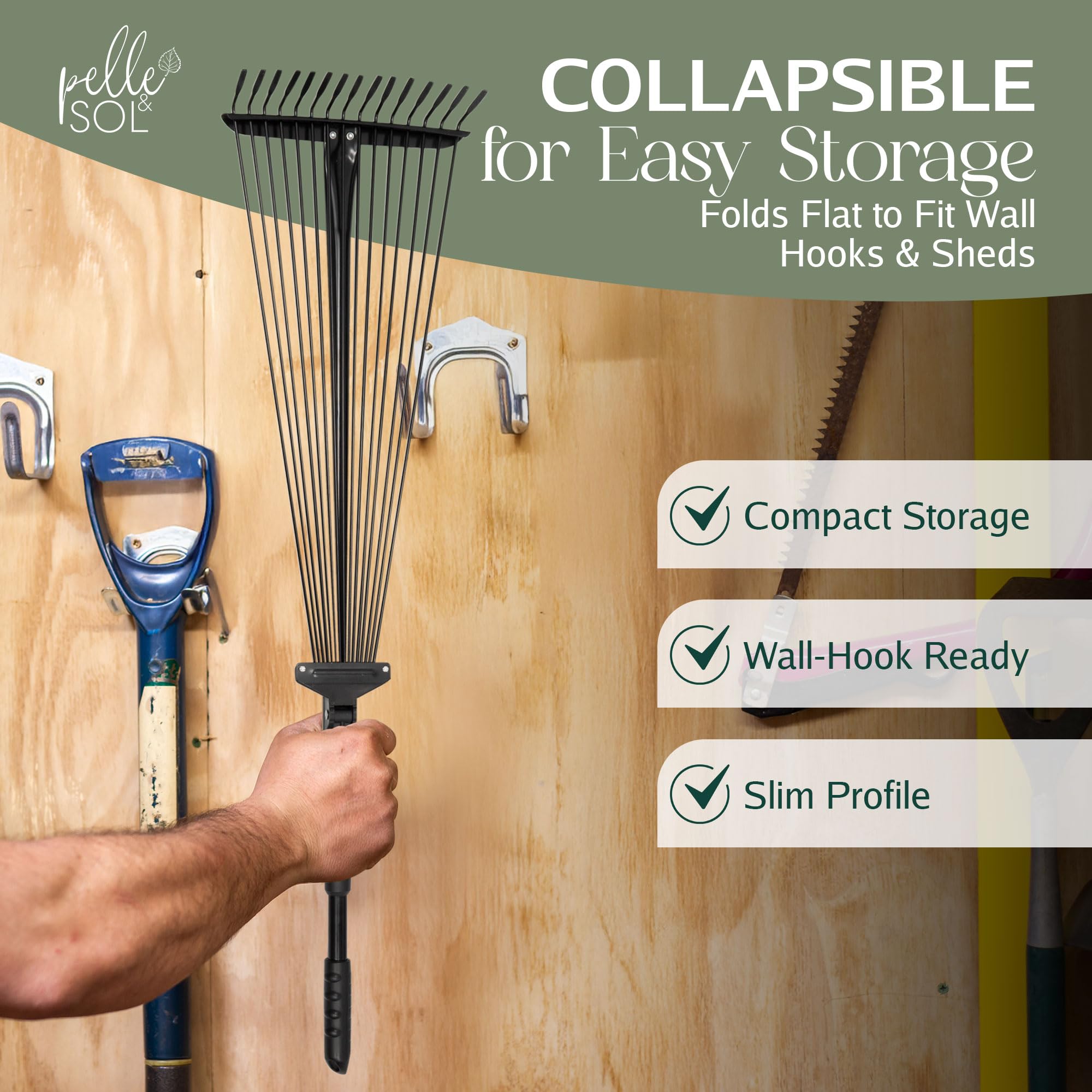 Telescopic Garden Leaf Rake-Garden & Outdoor-Pelle & Sol-DREIBACH