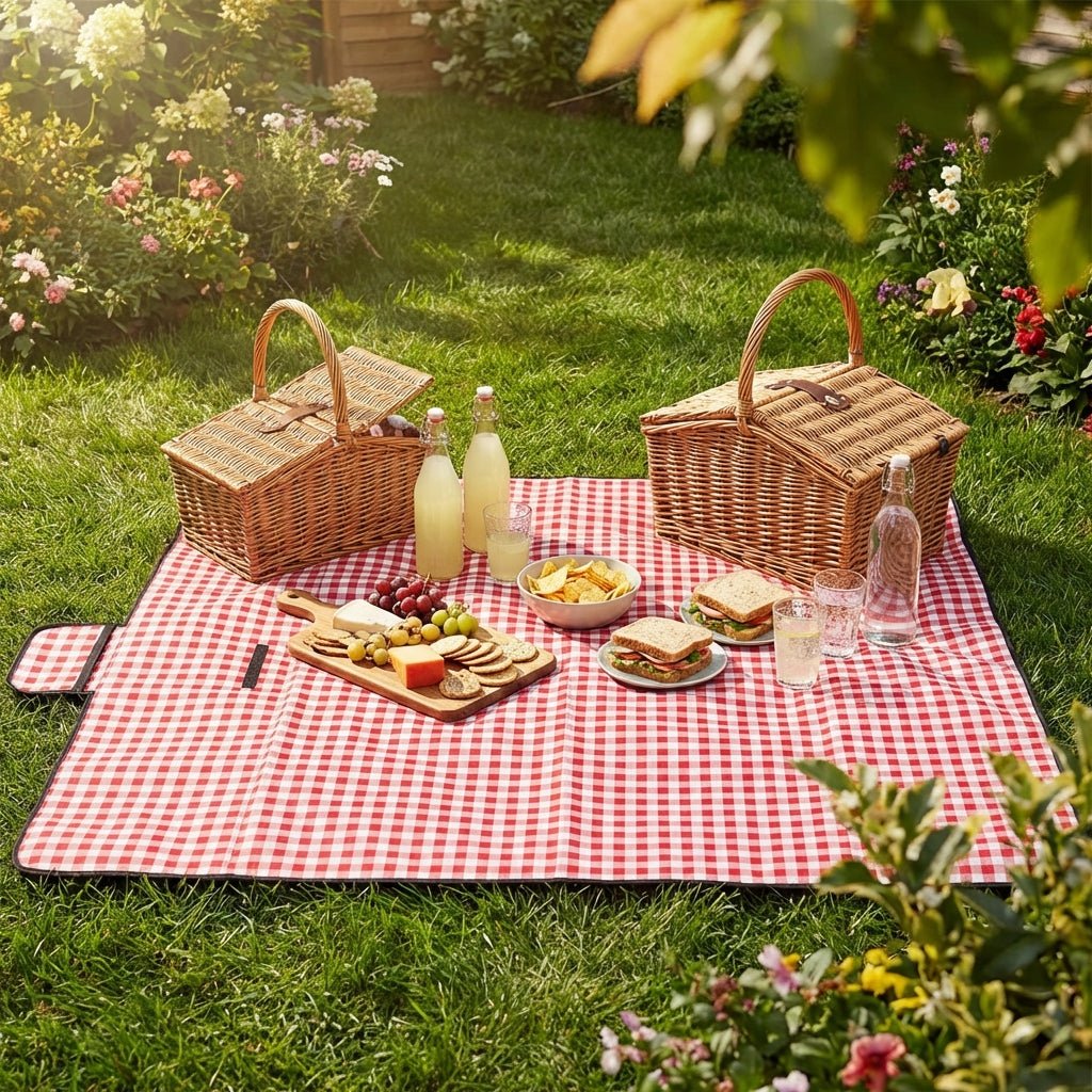 Waterproof Picnic Blanket-Garden & Outdoor-Pelle & Sol-Red-DREIBACH