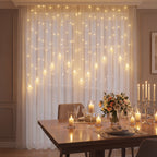 Window Curtain Lights-Christmas Decor-GloBrite-Snowflake - Warm-DREIBACH
