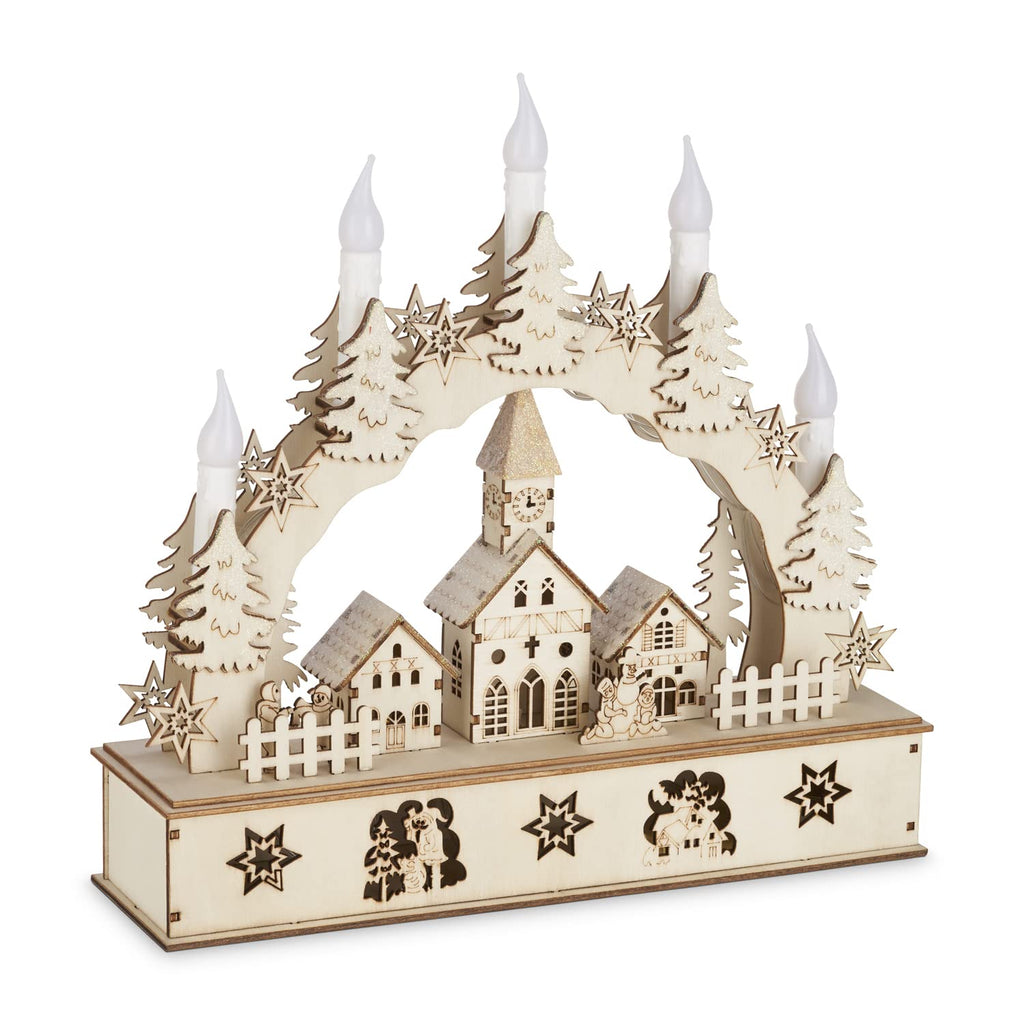 Wooden Candle Town-Christmas Decor-GloBrite-DREIBACH