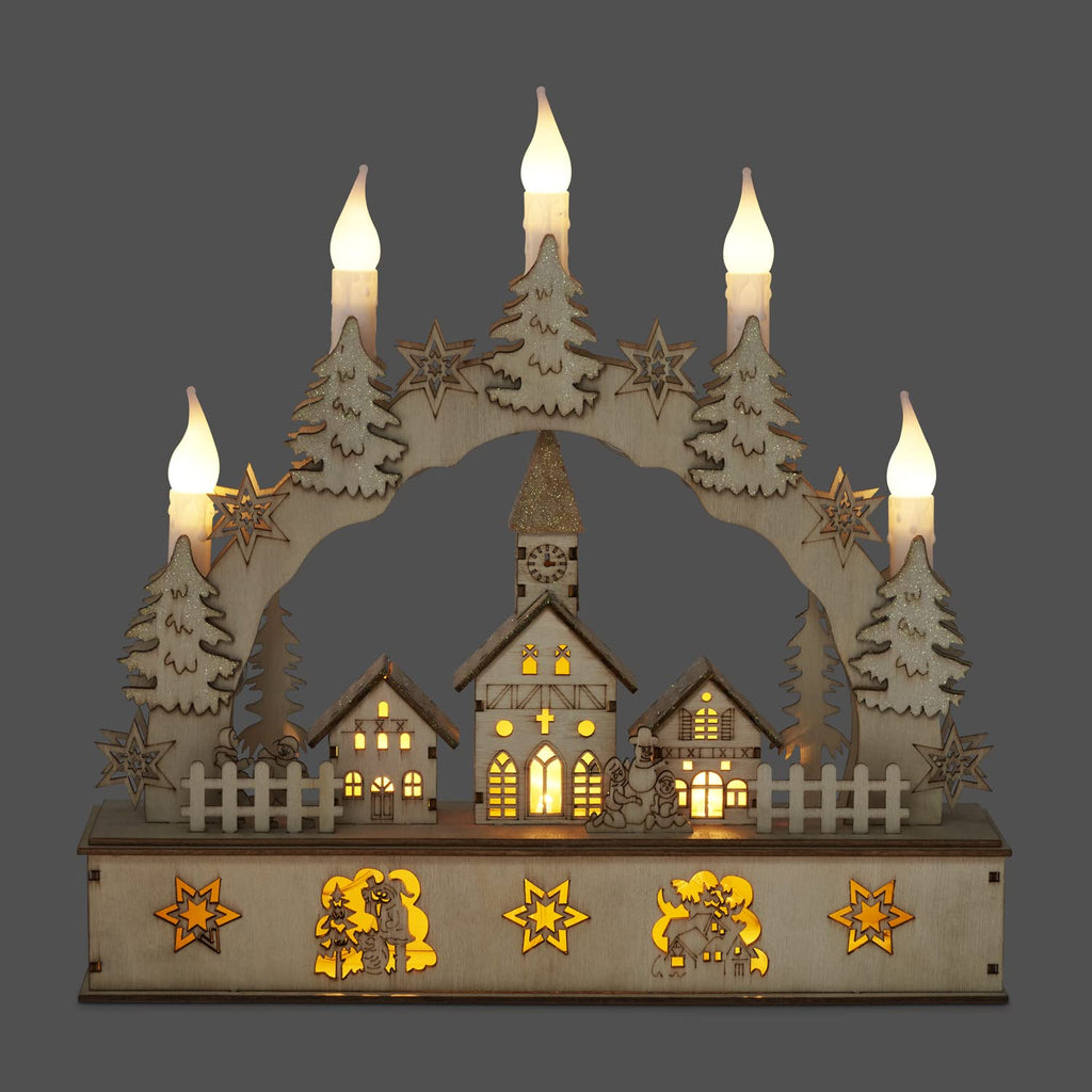 Wooden Candle Town-Christmas Decor-GloBrite-DREIBACH
