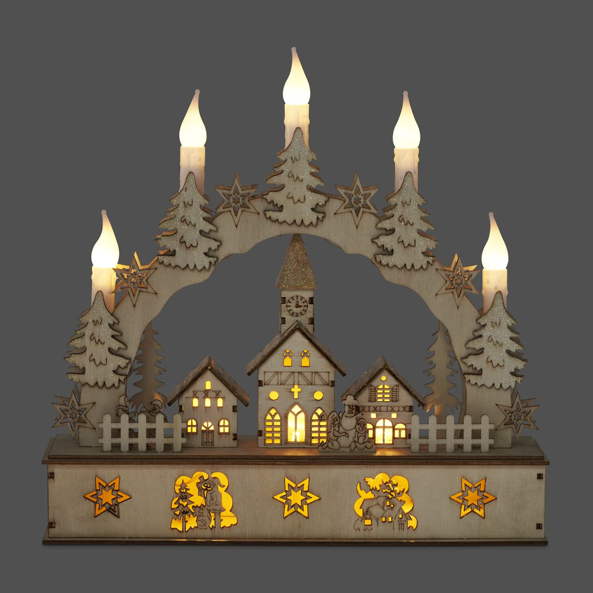 Wooden Candle Town-Christmas Decor-GloBrite-DREIBACH