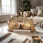 Wooden Christmas Candle Holder-Christmas Decor-GloBrite-DREIBACH