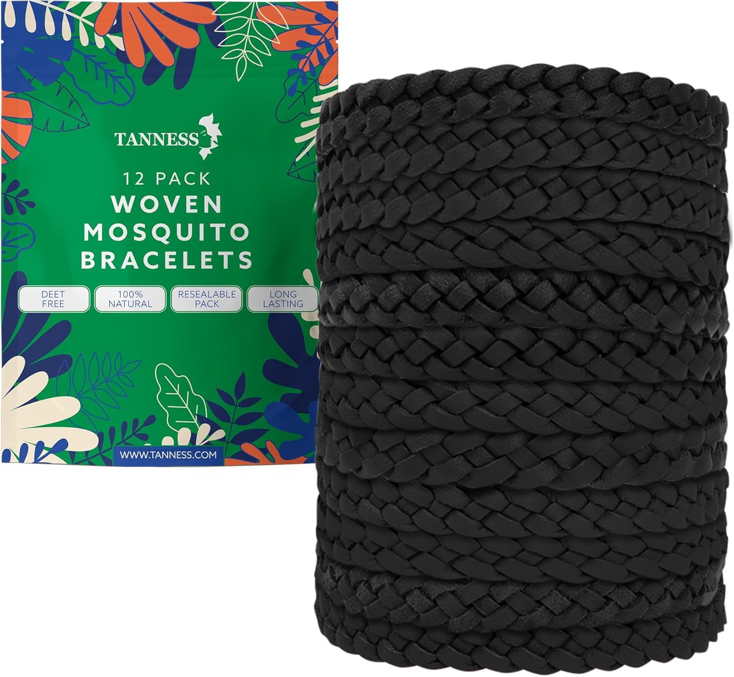 Woven Mosquito Repellent Bracelet-Health & Wellness-TANNESS-Black-DREIBACH