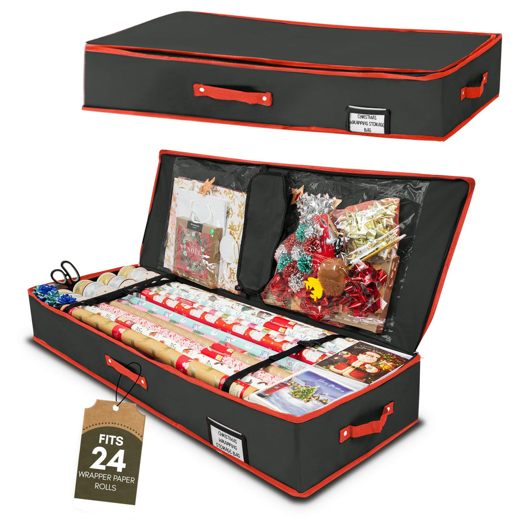Wrapping Paper Storage Bag-Christmas Decor-Pelle & Sol-Red-DREIBACH